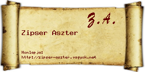 Zipser Aszter névjegykártya